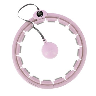 HHW09 RŮŽOVÁ MASÁŽNÍ HULA HOOP OBRUČ SE ZÁVAŽÍM A POČÍTADLEM HMS