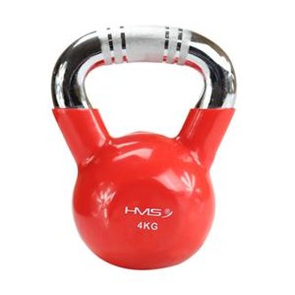 KTC 4 KG ČERVENÝ KETTLEBELL S CHROMOVANÝM ÚCHOPEM HMS