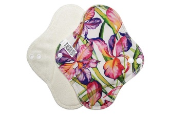 BIO Denní vložka (PUL) - Kosatce & přírodní bambusovo-biobavlněné froté