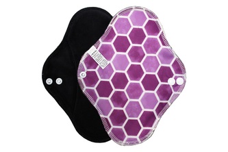 Denní vložka (PUL) - Medové plástve fialové, černý velur (kojenecký plyš)