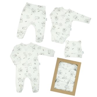 Kojenecká soupravička do porodnice Nicol Medvídci krémová - velikost 62 (3-6m)