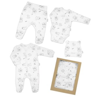 Kojenecká soupravička do porodnice Nicol Medvídci bílá - velikost 62 (3-6m)