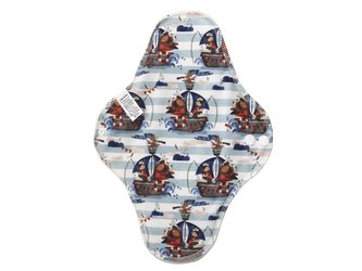 BIO Noční vložka (PUL) - Rybáři na jachtě & přírodní bambusovo-biobavlněné froté