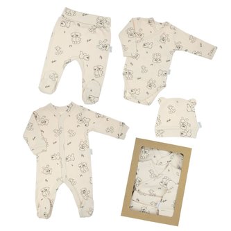 Kojenecká soupravička do porodnice Nicol Medvídci béžová - velikost 56 (0-3m)