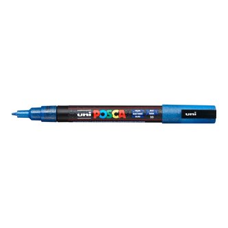 Posca akrylový popisovač PC-3ML, 0,9 - 1,3 mm, třpytivě modrá (tenký kulatý hrot)