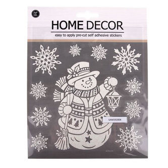 Vánoční samolepky s třpytkami - sněhulák