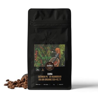 China Catimor Pu´Er Huangguan Xia Bin Organic - zrnková káva  SCA 82,75, balení 400 g
