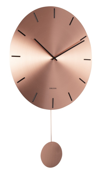 Designové kyvadlové nástěnné hodiny 5863CO Karlsson 47cm