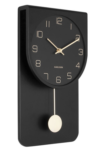 Designové kyvadlové nástěnné hodiny 5779BK Karlsson 39cm