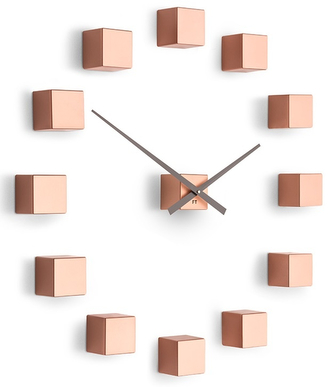 Designové nástěnné nalepovací hodiny Future Time FT3000CO Cubic copper