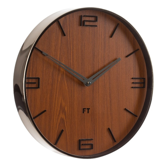 Designové nástěnné hodiny Future Time FT3010TT Flat walnut titanium 30cm Designové nástěnné hodiny Future Time FT3010TT Flat walnut titanium 30cm