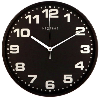 Designové nástěnné hodiny 3053zw Nextime Dash black 35cm