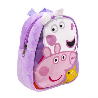 Dětský plyšový batoh Peppa Pig|Prasátko Peppa: Přátelé (objem 3 litry|18 x 22 x 8 cm)