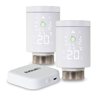 EVOLVEO Heat M30v2 Starter Pack, 2× chytrá termostatická hlavice na radiátor & centrální jednotka