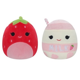 Squishmallows 2v1 jahoda Scarlet a jahodové mléko Amelie