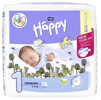 Bella Baby Happy plenky 1 Newborn (2 - 5 kg) 78 ks