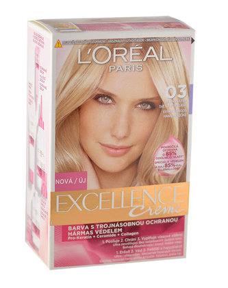 L'Oréal Paris Excellence Barva na vlasy Creme Triple Protection 1 ks 03 Lightest Natural Ash Blonde pro ženy
