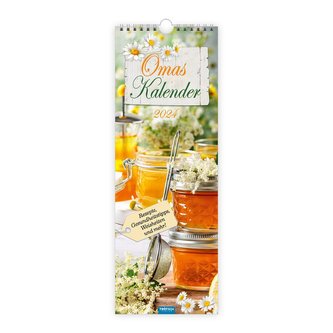 Trötsch Maxi-Streifenkalender Omas Kalender 2024 - Rezepte, Gesundheitstipps, Weisheiten und mehr!