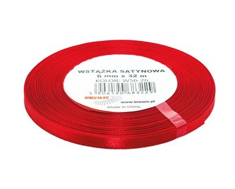 Wstążka satynowa czerwona 6mmx32m 2szt