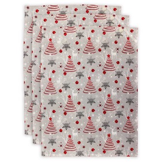 HOME ELEMENTS Sada 3 utěrek 50*70 cm, Šedé stromky