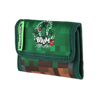 PIXIE CREW & MINECRAFT peněženka zelená a hnědá kostka