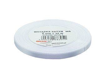 Wstążka satynowa biała 6mmx32m 2szt