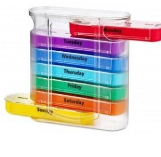 DÁVKOVAČ NA LÉKY, 7 DNÍ BAREVNÉ KRABIČKY