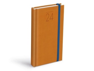 Diář 2024 D802 PU with rubber mustard denní