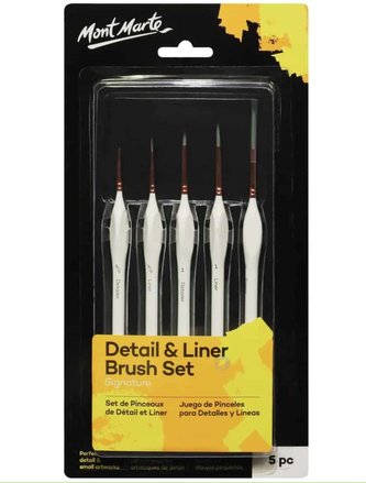 Mont Marte sada štětců DETAIL & LINER č. 0034, 5ks, blistr