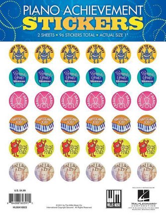 Piano Achievement Stickers: Pack of 96 Stickers