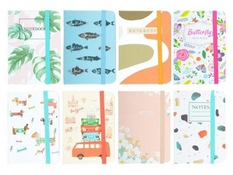 Brulion z gumką A7/80K linia mix