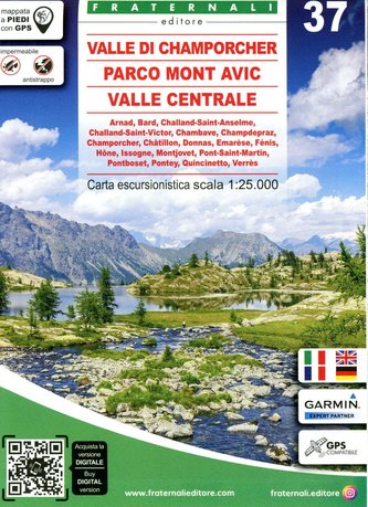 Valle di Champorcher - Parco Mont Avic - Valle Centrale 1:25 000