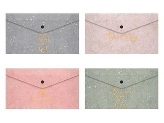 Teczka na zatrzask M A4 PP druk Lux kwiaty