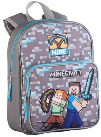 Dětský batoh Minecraft: Warriors (objem 6 litrů|24 x 30 x 8 cm) šedá tkanina