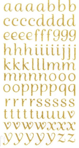 Naklejki brokatowe alfabet 90szt