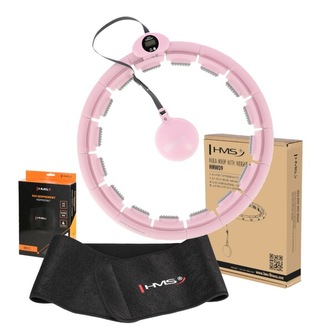 SET HHW09 + BR163 RŮŽOVÁ MASÁŽNÍ HULA HOOP OBRUČ SE ZÁVAŽÍM A POČÍTADLEM HMS