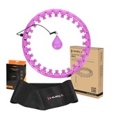SET HHW12 PLUS SIZE + BR163 FIALOVÁ MASÁŽNÍ HULA HOOP OBRUČ SE ZÁVAŽÍM HMS
