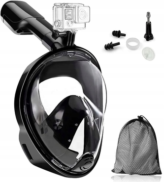 Celoobličejová potápěčská maska - černá