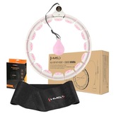 SET HHW06 + BE163 RŮŽOVÁ MASÁŽNÍ HULA HOOP OBRUČ SE ZÁVAŽÍM A POČÍTADLEM HMS