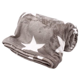 HOME ELEMENTS Deka 150 x 200 cm, 220 GSM, Šedá s bílými hvězdičkami