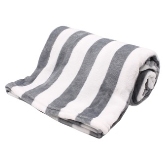 HOME ELEMENTS Deka 150 x 200 cm, 220 GSM, Šedá s bílými pruhy