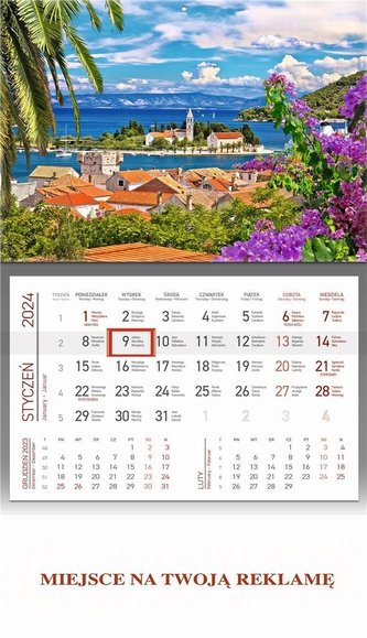 Kalendarz 2024 jednodzielny wyspa