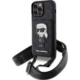 Karl Lagerfeld Saffiano Monogram Crossbody Ikonik NFT Kryt pro iPhone 14 Pro Max černý