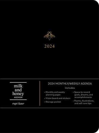 milk and honey 12-Month 2024 Monthly/Weekly Agenda Calendar