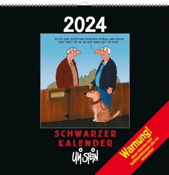 Uli Stein Schwarzer Kalender 2024: Monatskalender für die Wand