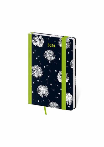 Diář 2024 týdenní kapesní Vario - 12 DANDELION s gumičkou