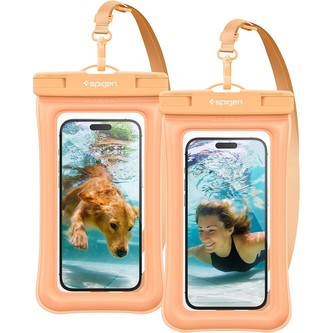Spigen Aqua Shield Floating voděodolné pouzdro A610 2 Pack meruňkové