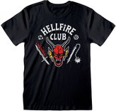 Pánské tričko Netflix|Stranger Things: Klub Hellfire (XL) černá bavlna