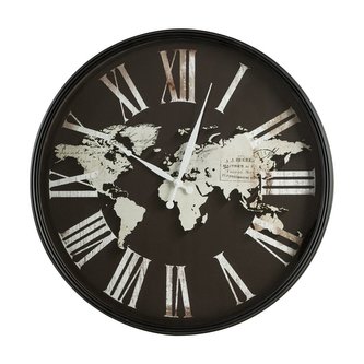 Nástěnné hodiny WORLD černá O 60 cm Mybesthome