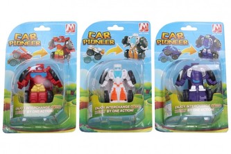 Transformer auto/robot plast 7,5 cm mix barev na kartě